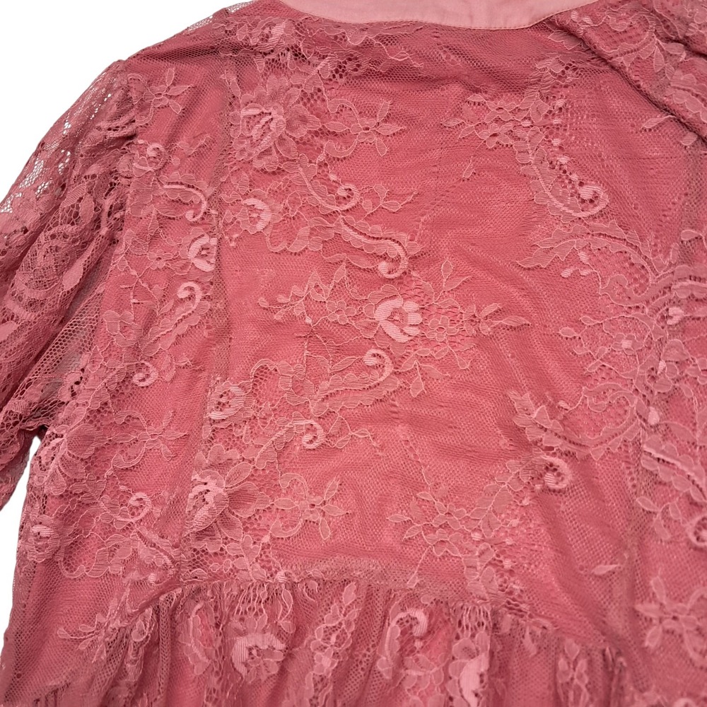 Anthropologie Blank London Top Women's XS Pink Lace Embroidered Romantic Boho - Picture 10 of 11